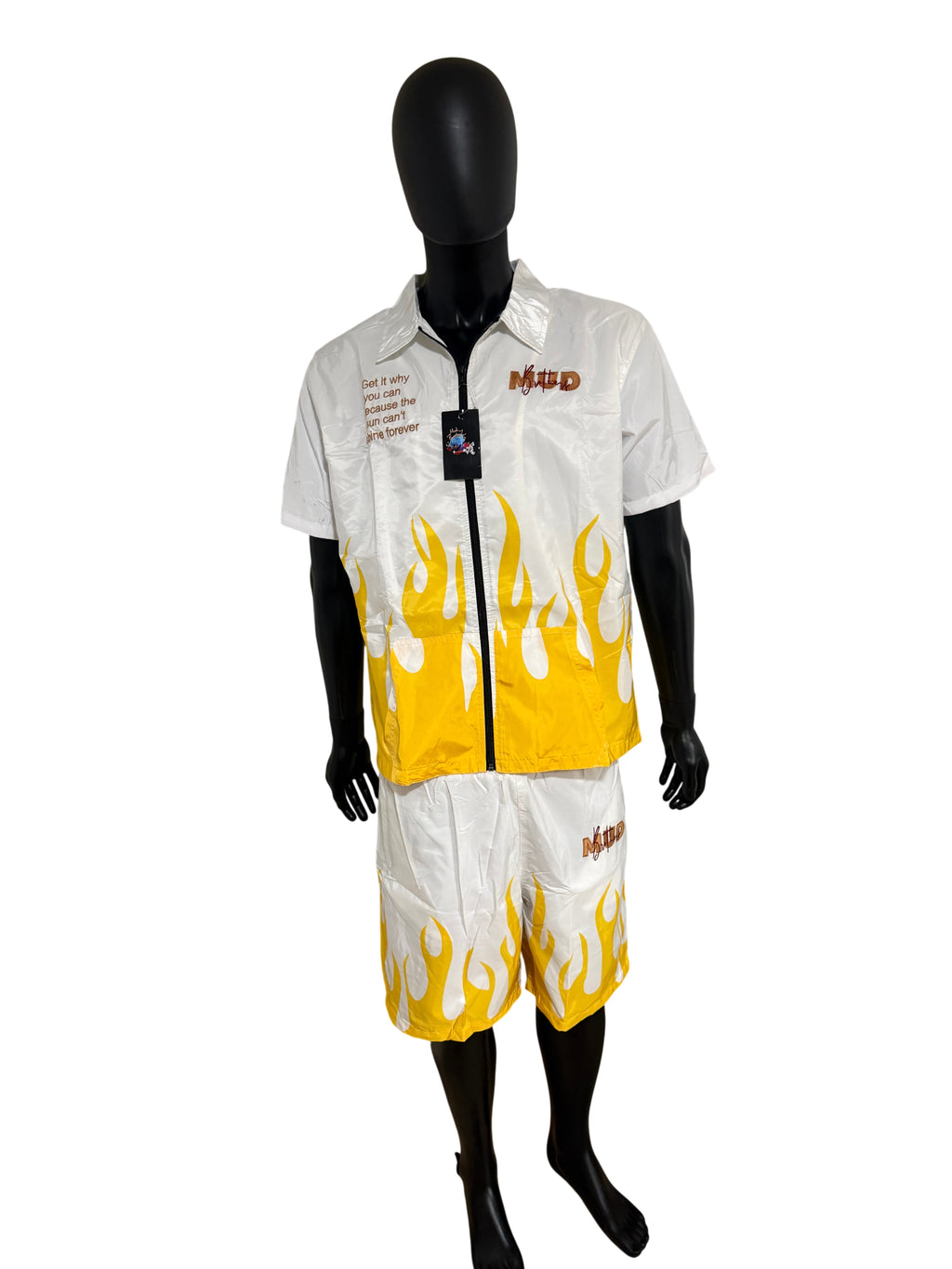 Mud Bruthaz Yellow Flame Short Set