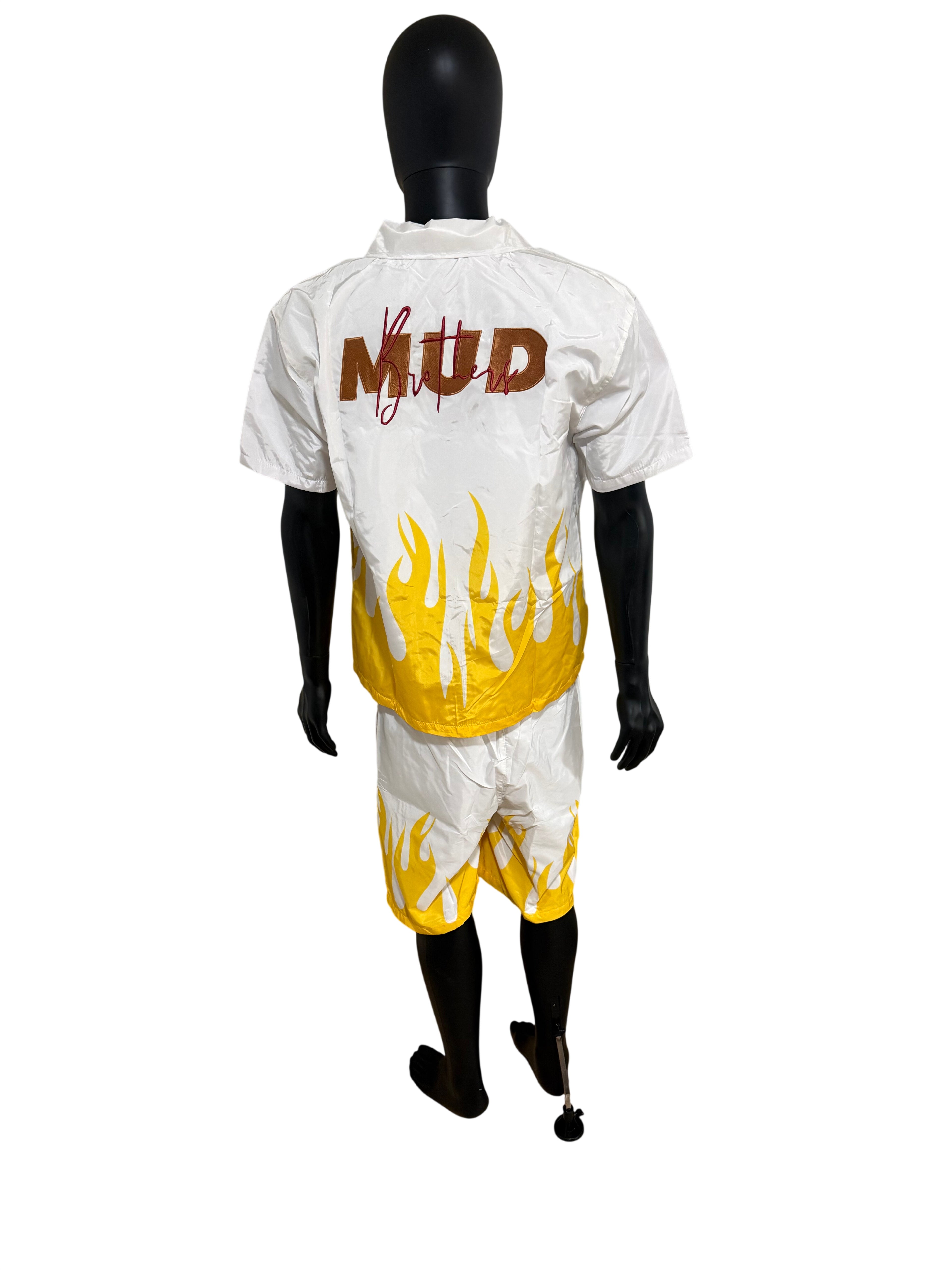 Mud Bruthaz Yellow Flame Short Set