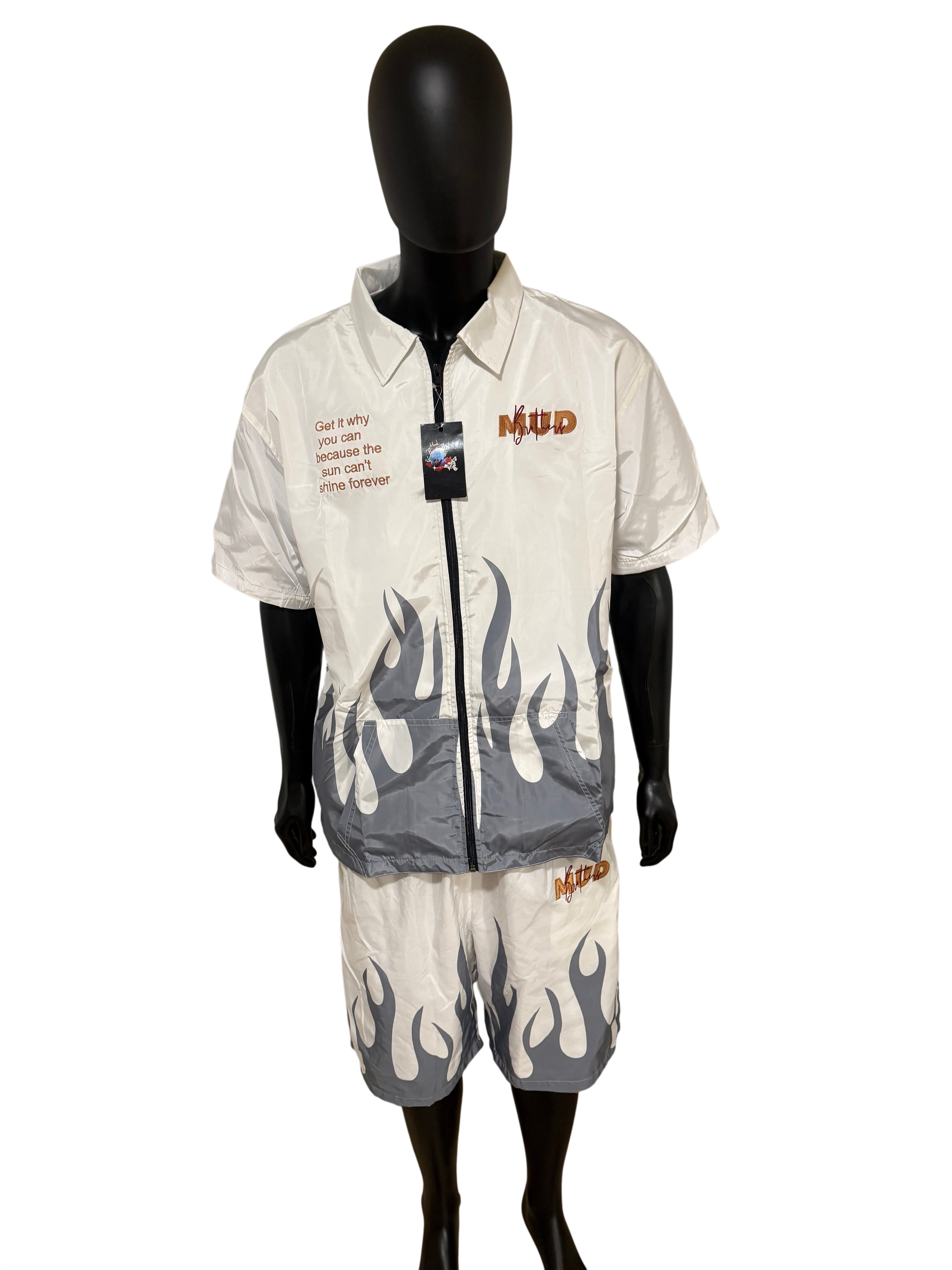 Mud Bruthaz Grey Flame Short Set