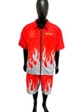 Mud Bruthaz Red Silver Flame Short Set